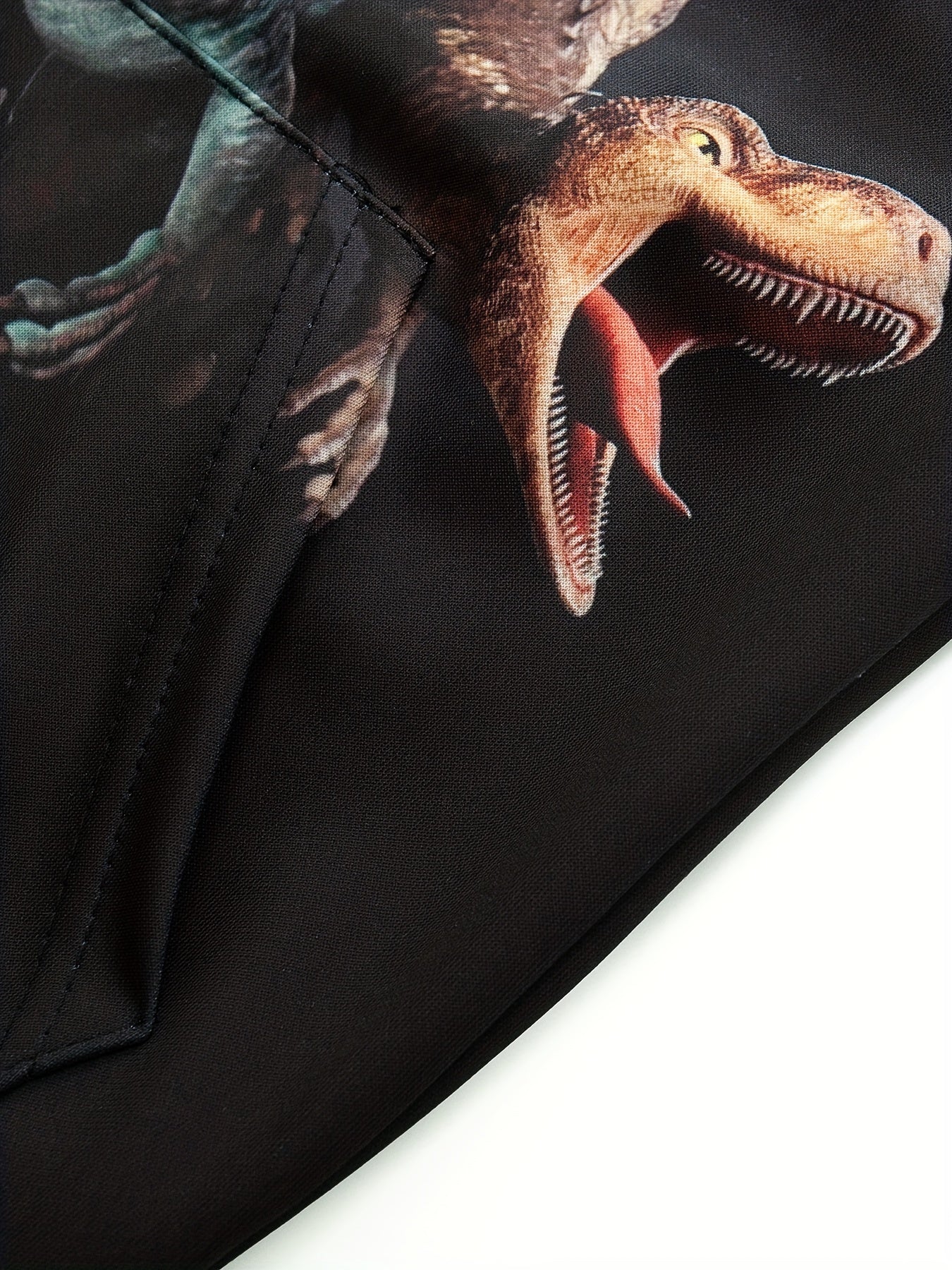 Scary Dinosaur Print Kid's Hoodie Unisex Pullover Causal Hooded Top