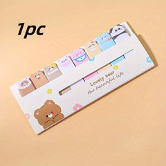 1pc Cartoon Animal Line Stand Sticky Notes Index Notes Stationery