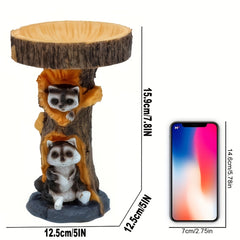 Resin Bird Bath Bowl For Garden Animals & Tree Shape Wild Bird Feeder