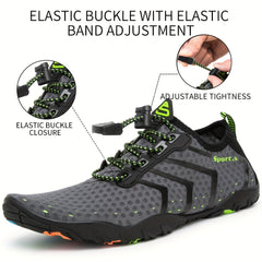 Men's No Tie Aqua Shoes Adjustable Draw String Hiking Trekking Shoes
