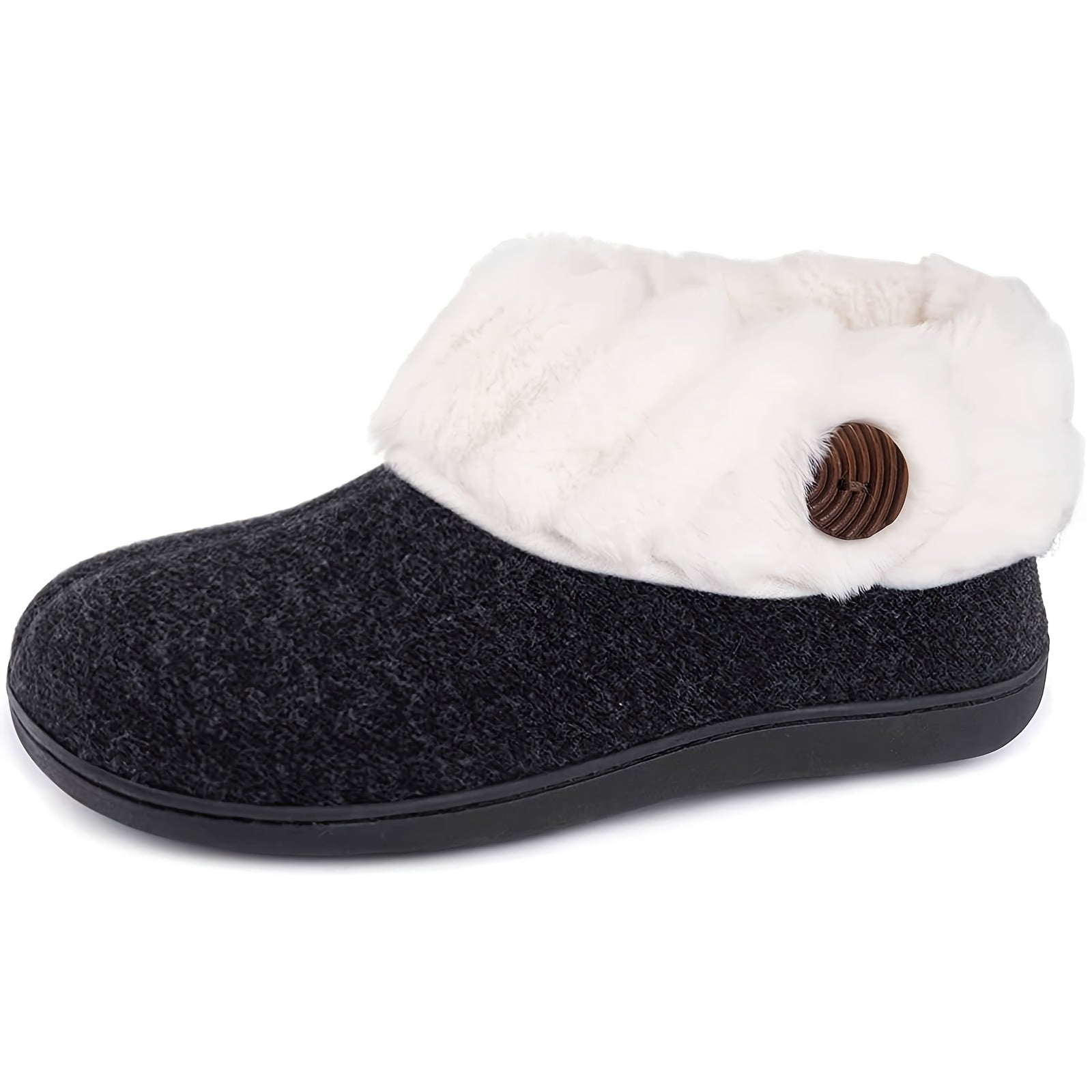 Women's Fleece Liner Fuzzy Slippers Solid Comfort Shoes