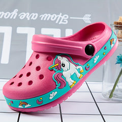 Kids Clogs Garden Shoes With Charms Lightweight Non-slip Beach Shoes