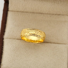 Flower Pattern Ring 18K Plated Minimalistic Jewelry