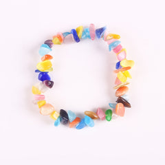 Natural Stone Crushed Stone Chain Bracelet Colorful Elastic Teen Bracelet