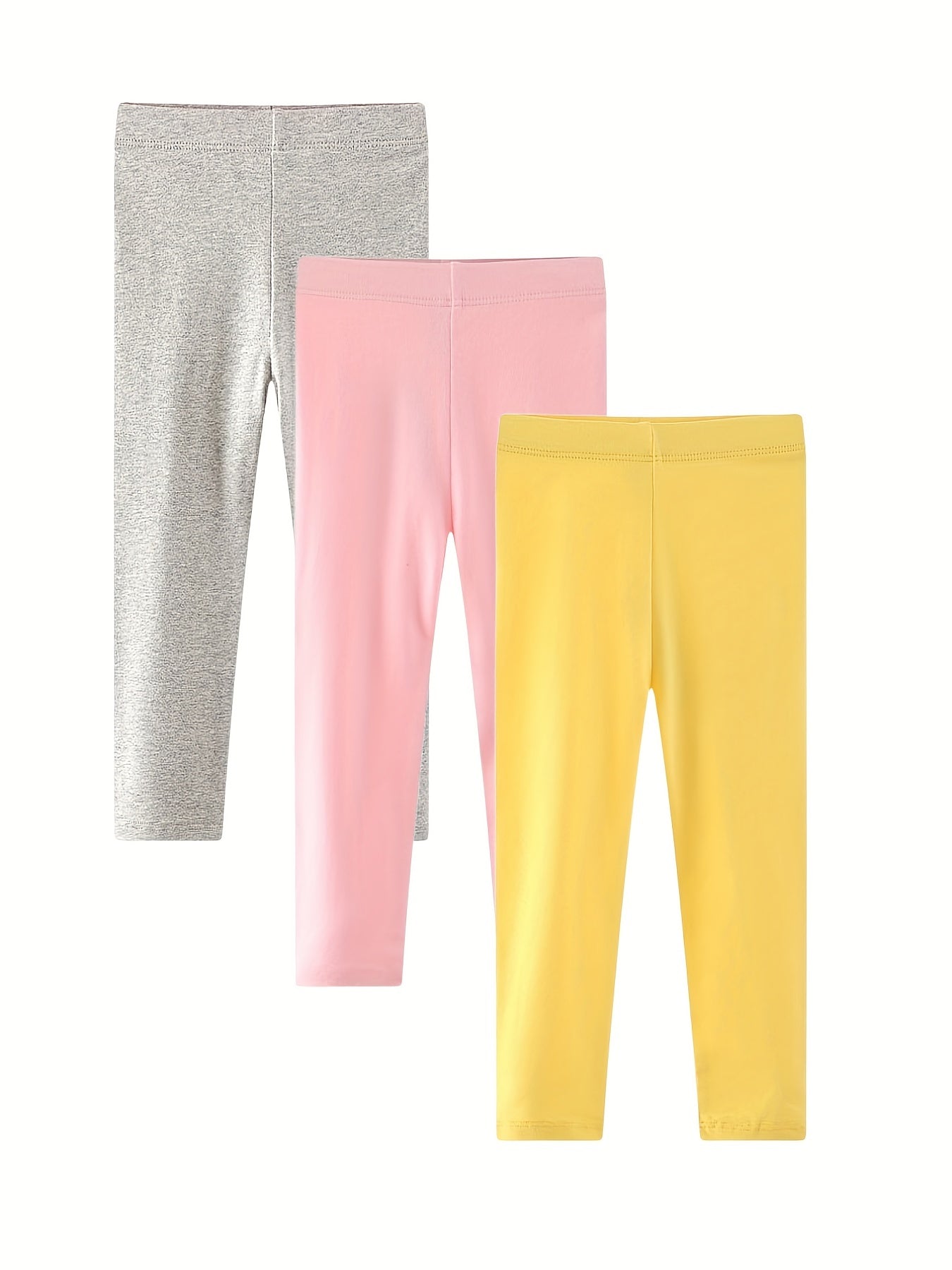 3pcs Toddler Girls Leggings Casual Cotton Elastic Waist Pants