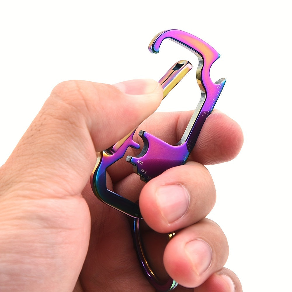 Stainless Steel 6-in-1 Carabiner Keychain Clip Multitool