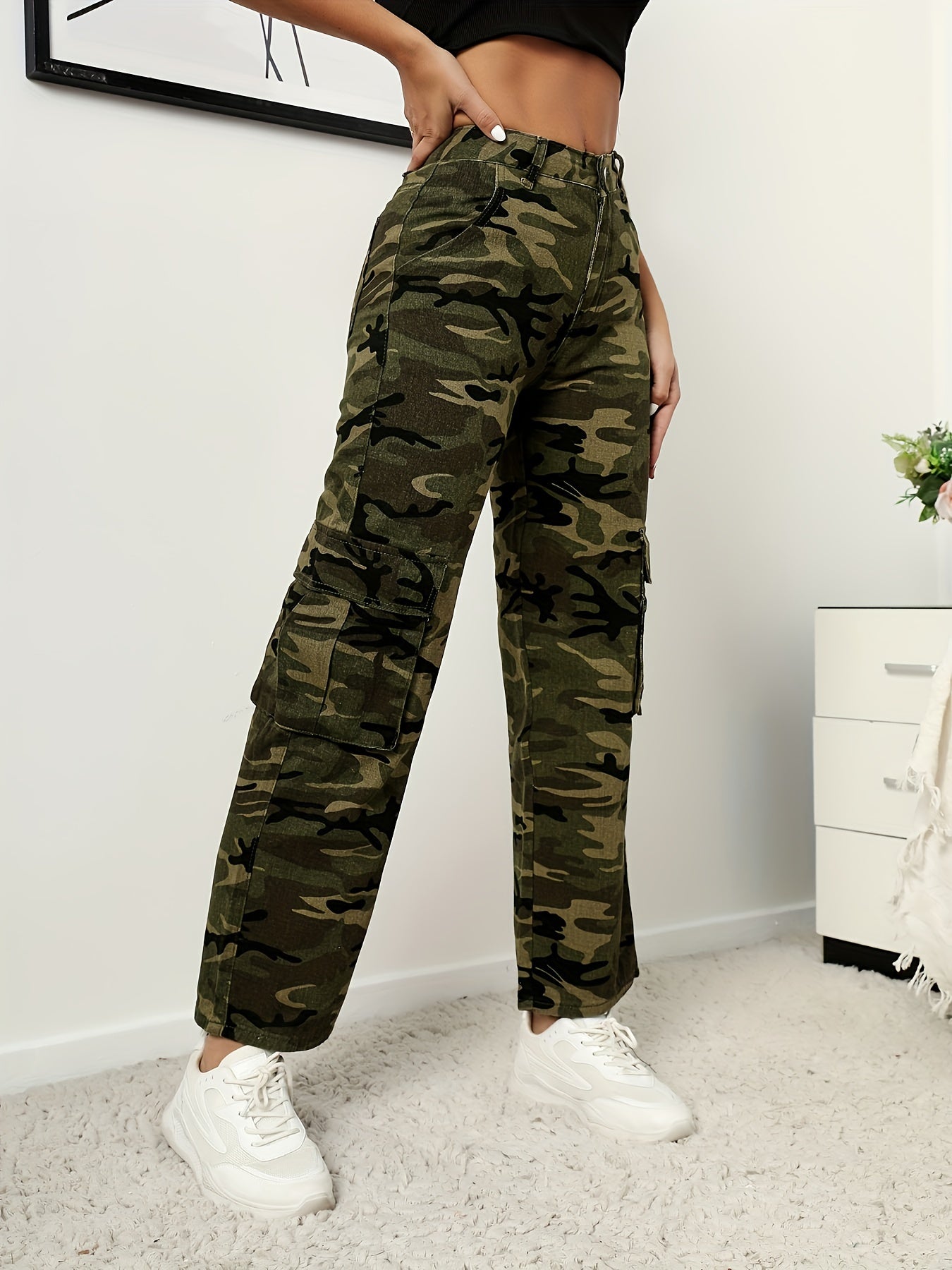 Y2K Camo Cargo Pants Vintage Style Women's Denim Jeans