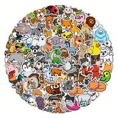 100pcs Animal Stickers Vinyl Waterproof Stickers For Laptop Bumper Skateboard
