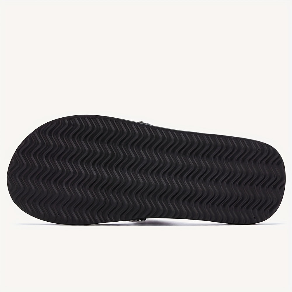 Men's Distressed Canvas Arch Support Flip Flops