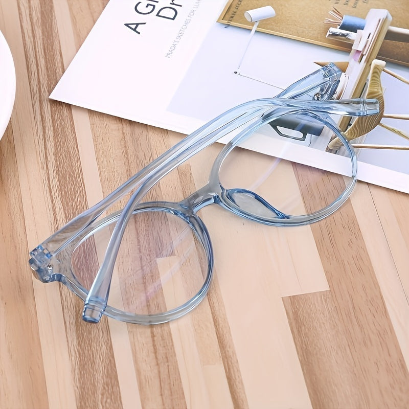 Men's Round Frame Reading Glasses Anti Light Casual Eyeglasses