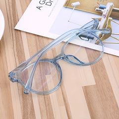 Men's Round Frame Reading Glasses Anti Light Casual Eyeglasses