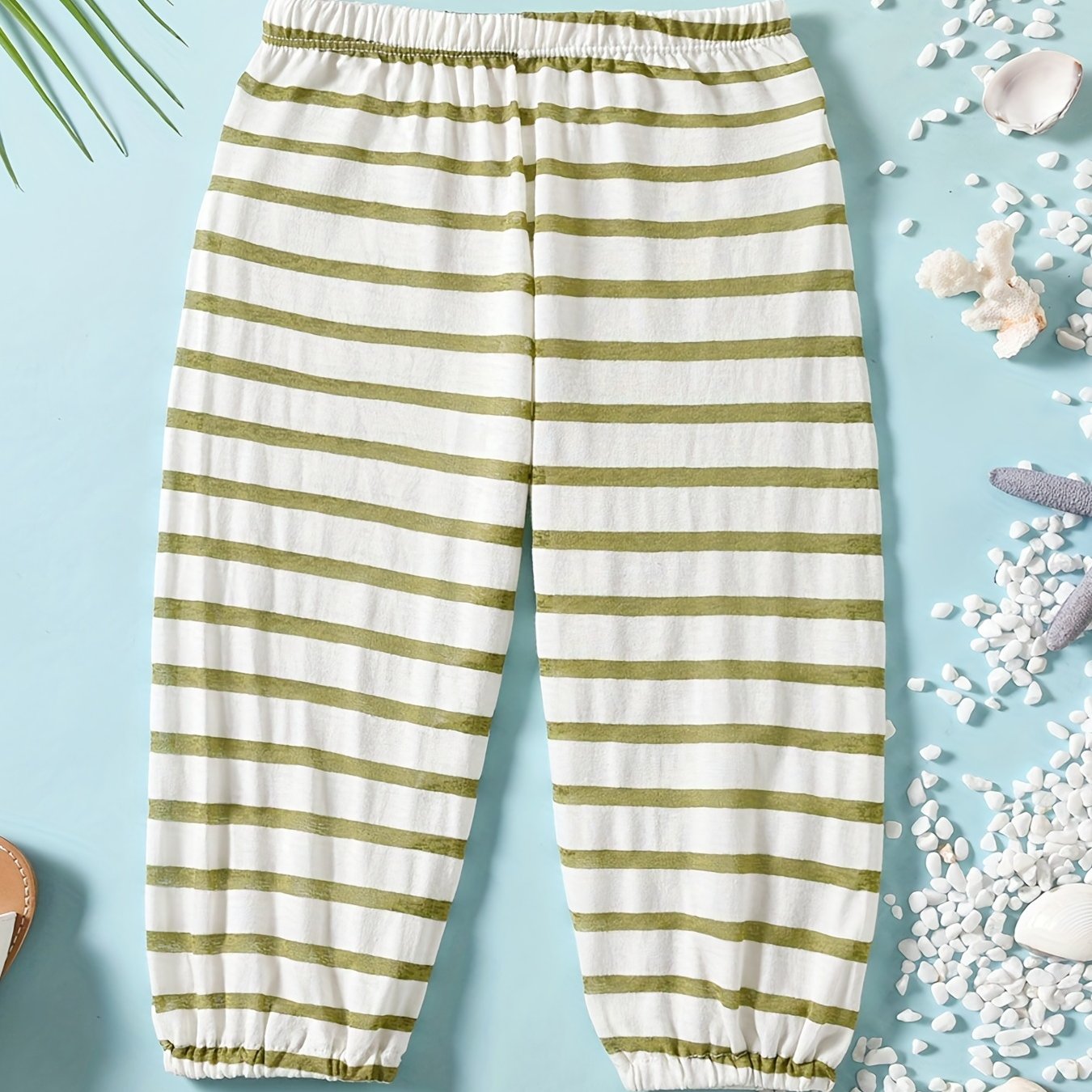Boys Striped Pants Casual Soft Comfortable For Beach Vacation Kids Summer