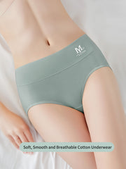 4pcs High Waisted Cotton Panties Stretch Ladies Briefs