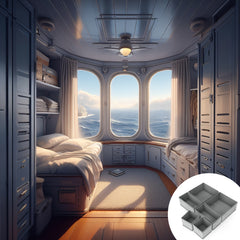 6pcs Drawer Organizer Foldable Storage Box for Desk Yacht Cabin Home