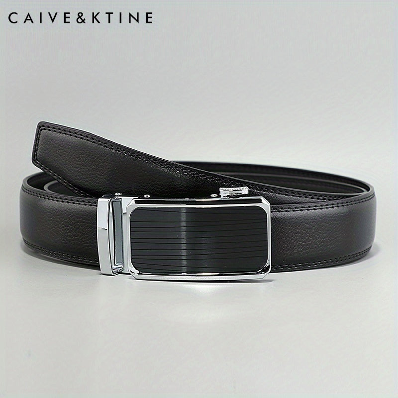 Caivektine Men's Cowhide Belt Business Casual Leather Belt Pants Belt