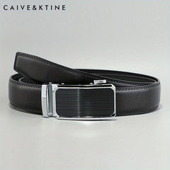 Caivektine Men's Cowhide Belt Business Casual Leather Belt Pants Belt