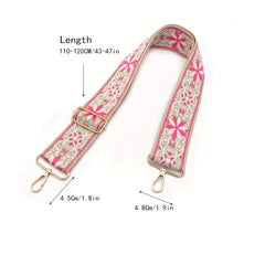 Retro Flower Pattern Bag Strap Replacement Adjustable Shoulder Bag Strap