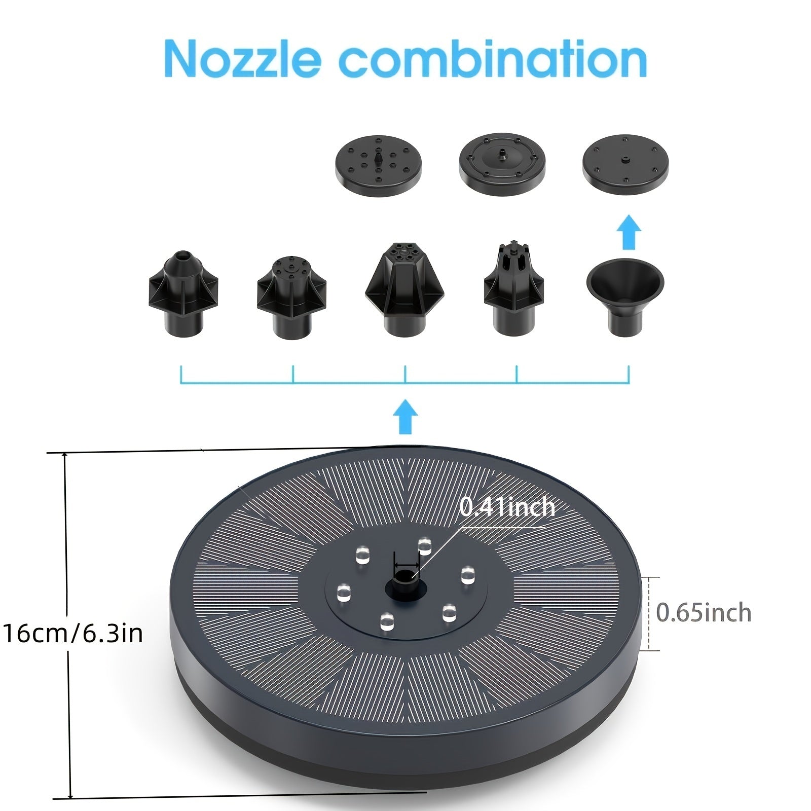 Solar Garden Fountain Water Pump with 7 Nozzles
