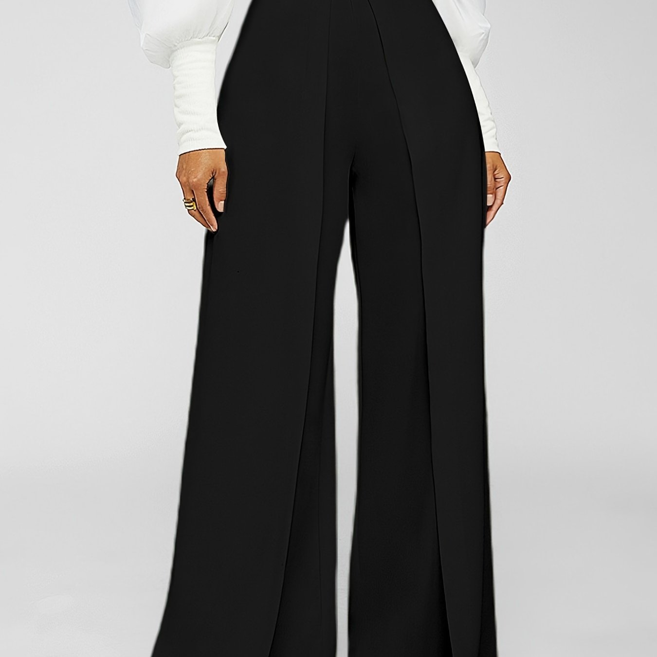 Flared Leg High Waist Pants Loose Casual Women's Clothing
