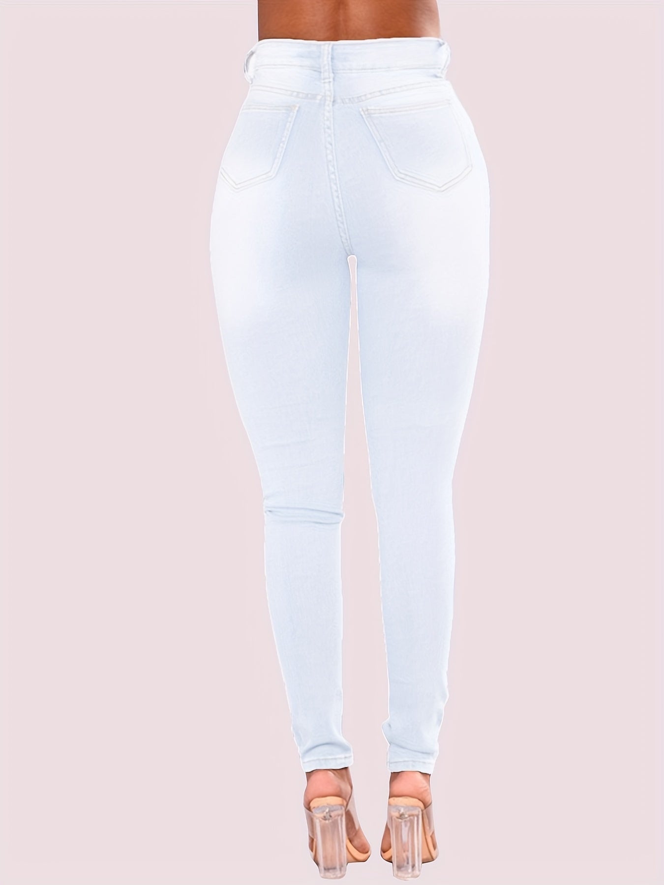 High Rise Stretchy Jeans Ankle Length Pencil Pants