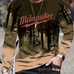 Funny Pattern Print Sweatshirt Men's Casual Graphic Crew Neck Pullover