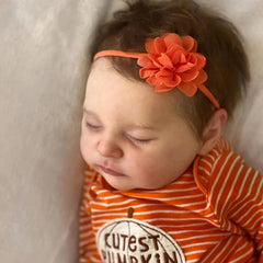 20" Reborn Baby Doll Light Beige, Visible Veins, Orange Red Outfit