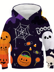 Halloween Pumpkin 3D Print Hoodie for Teens