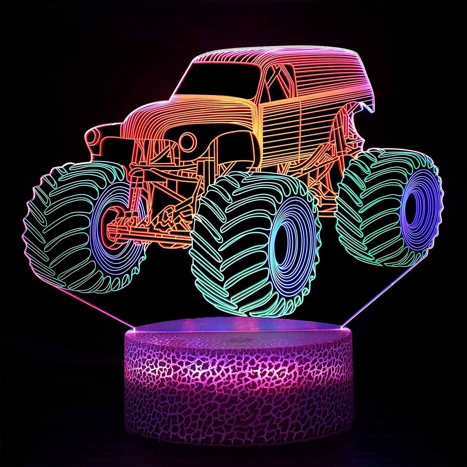 3D Car Night Light Optical Illusion Lamp - Dynamic Touch Remote Control LED