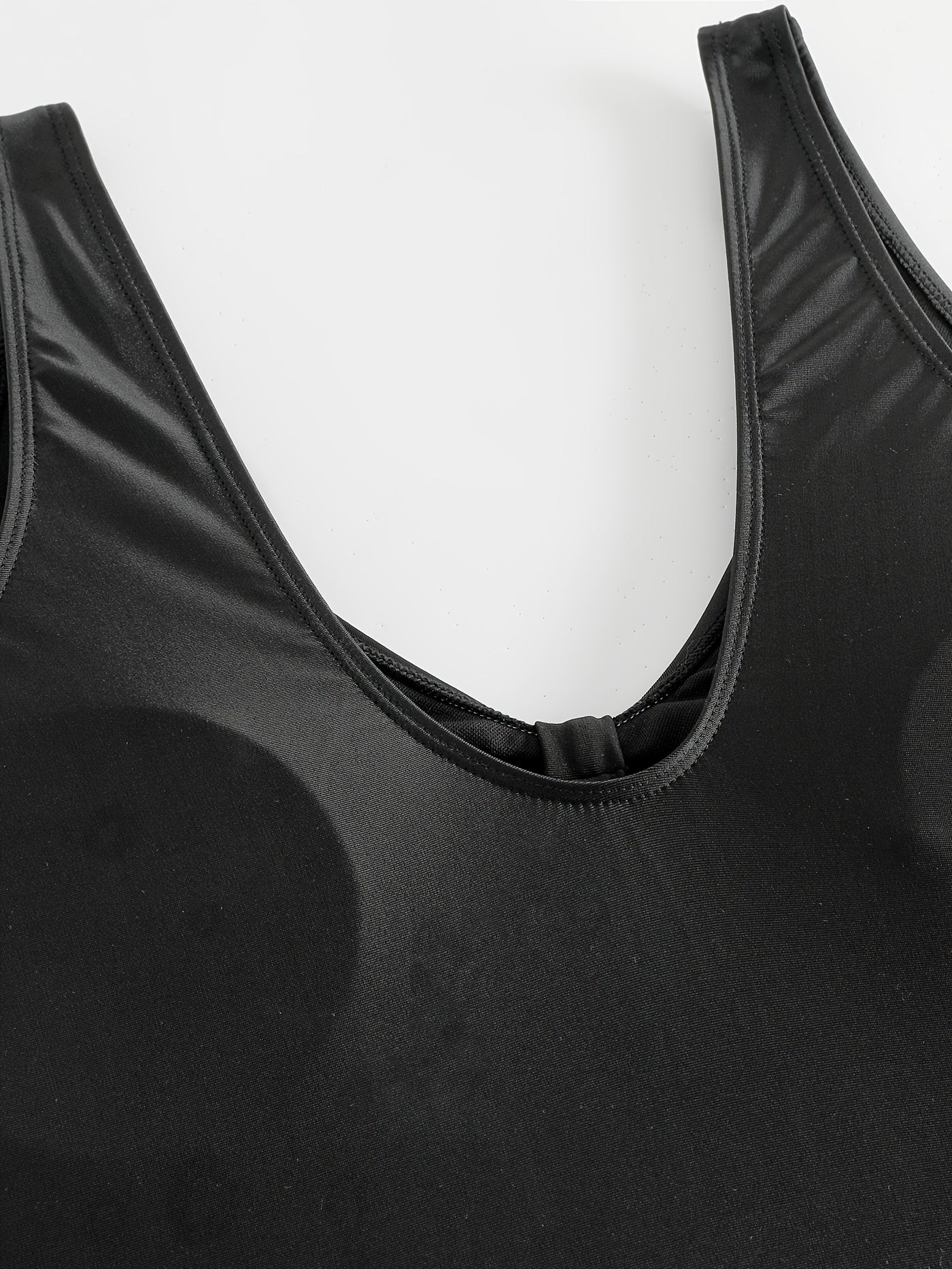 Solid V Neck Cut Out One Piece Bathing Suit