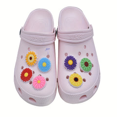 49pcs Flower Pattern Shoe Charms for Clogs Jibts Sandals PVC Decorations