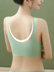 6pcs Button Front Wireless Bras Stretchy Intimates Bra Women's Lingerie