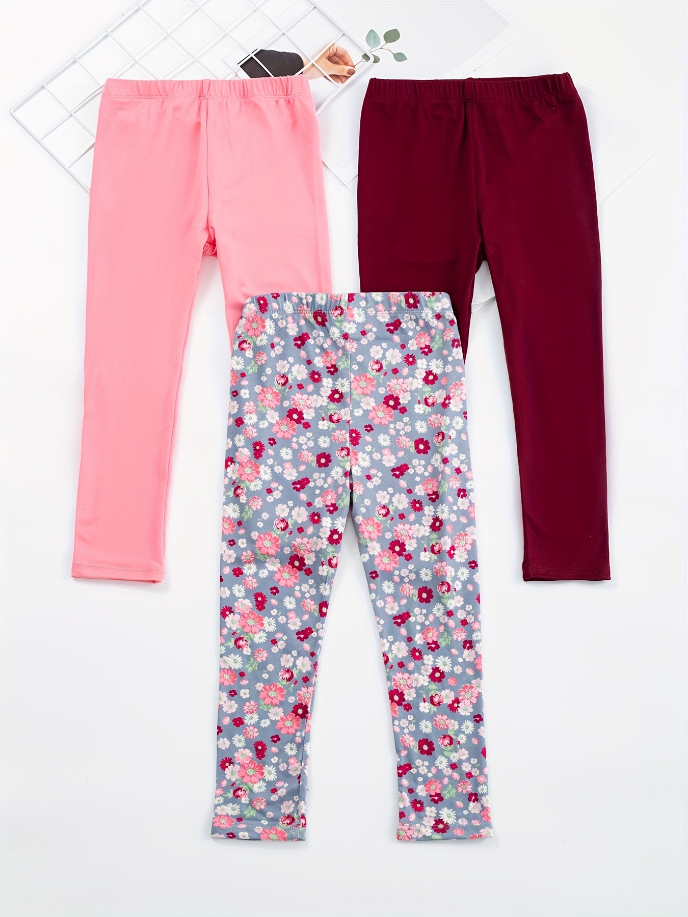 Girls' Stretch Casual Pants Leggings Set for Kids Outfit