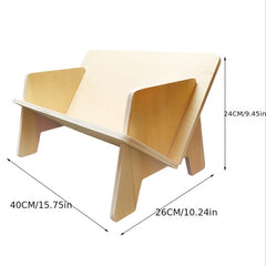 Tilted Wood Bookcase Desktop Storage for Home Office & Living Room
