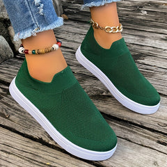 Women's Breathable Mesh Slip-On Sneakers Comfy Flats