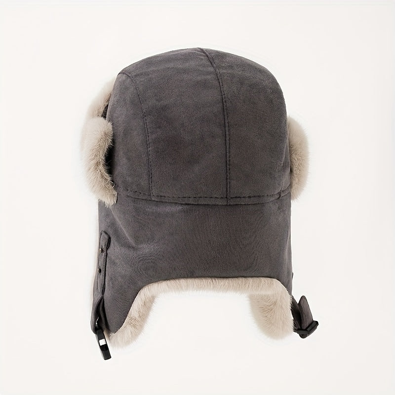 Fleece Lined Thermal Trapper Hat Ear Flap Windproof Aviator Cap