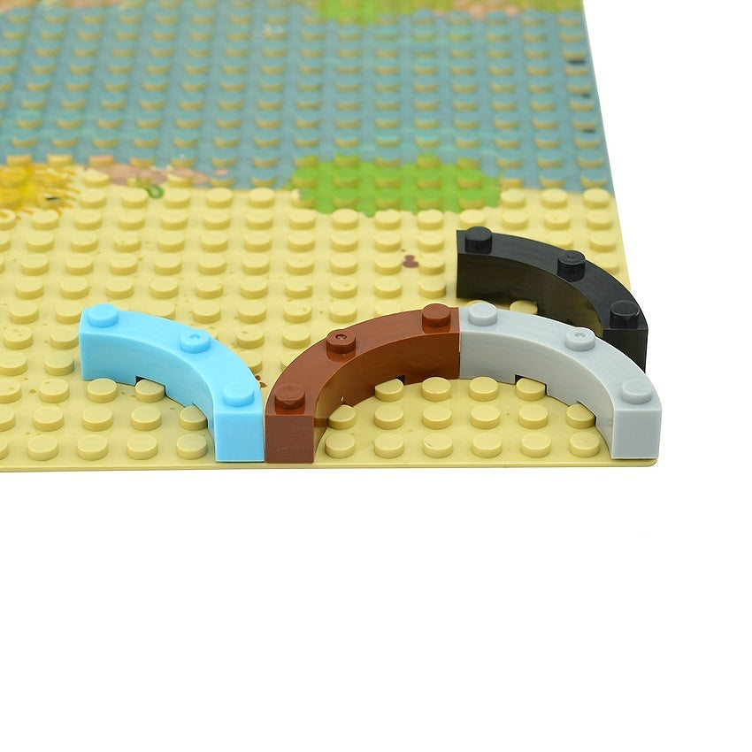 20pcs Building Blocks Technical Parts DIY Accessories 4x4 Curved Brick