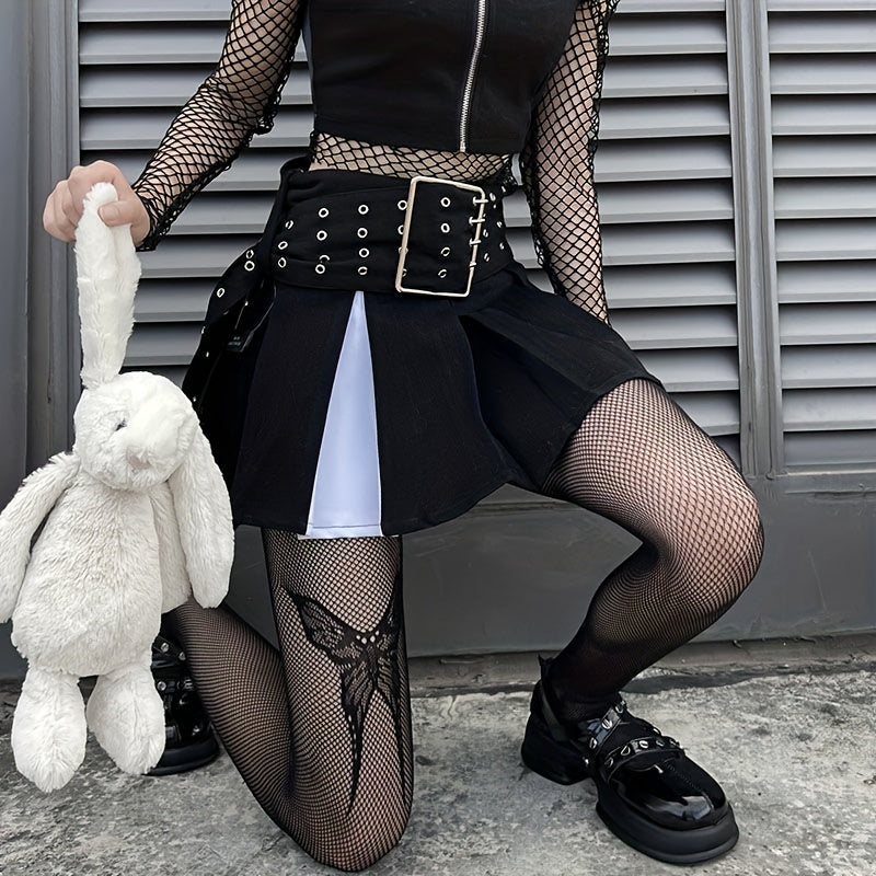 Butterfly Fishnet Tights Hollow Out High Waist Pantyhose Women's Stockings