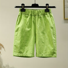 Kids Casual Cotton Linen Sweat Shorts Elastic Waist Thin Summer Shorts
