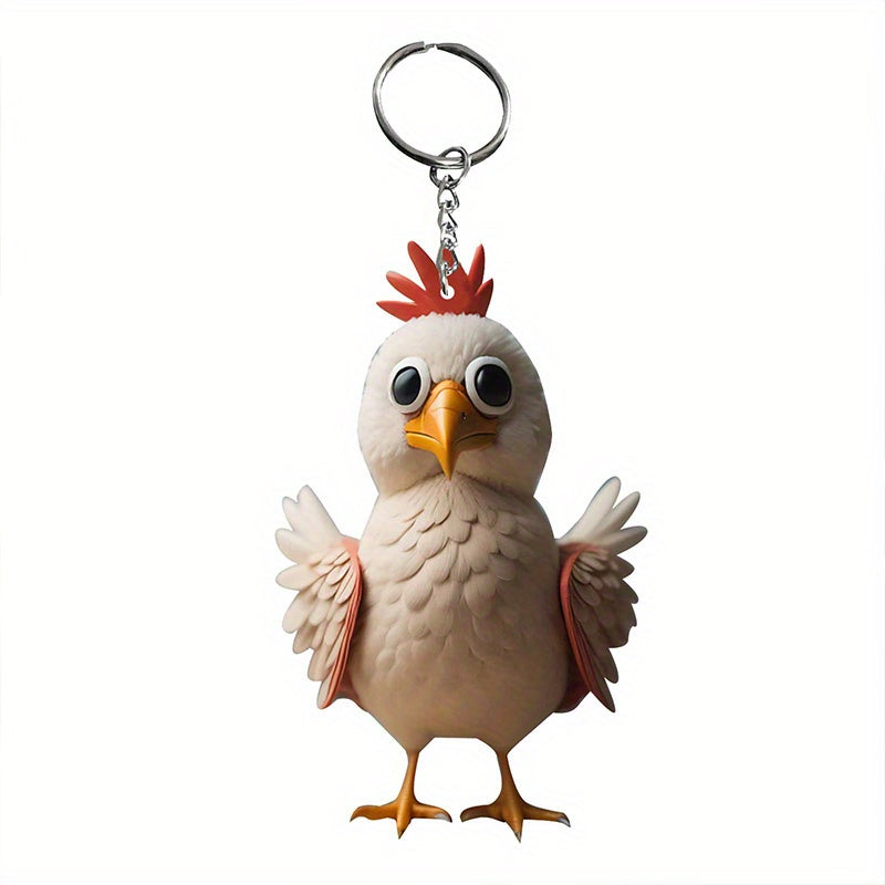 Acrylic Rooster Keychain Pendant Cock Series Backpack Ornament