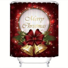 Christmas Bell Shower Curtain Happy Kids Year Decoration