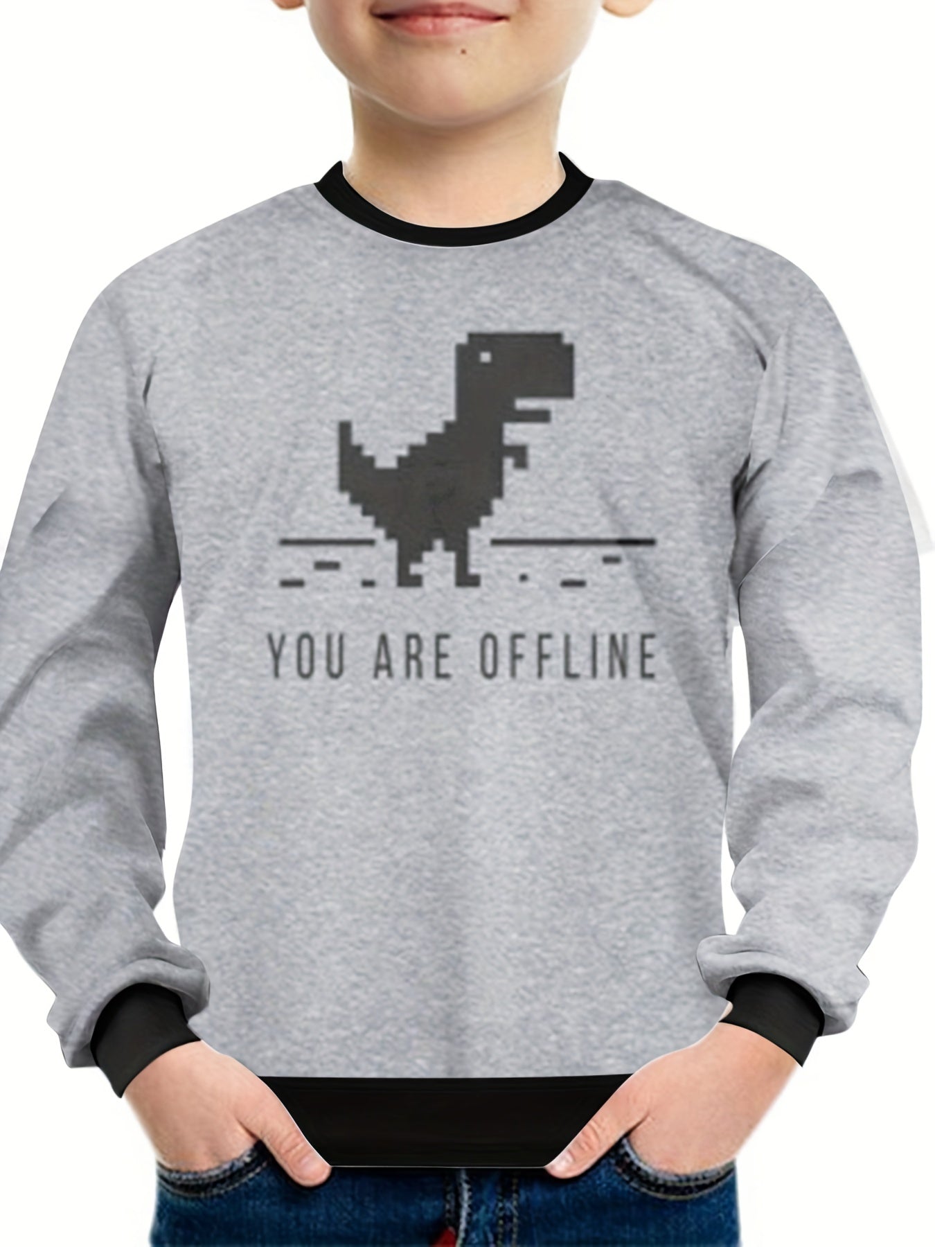 Dinosaur Print Sweatshirt for Kids Unisex