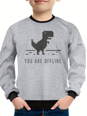 Dinosaur Print Sweatshirt for Kids Unisex