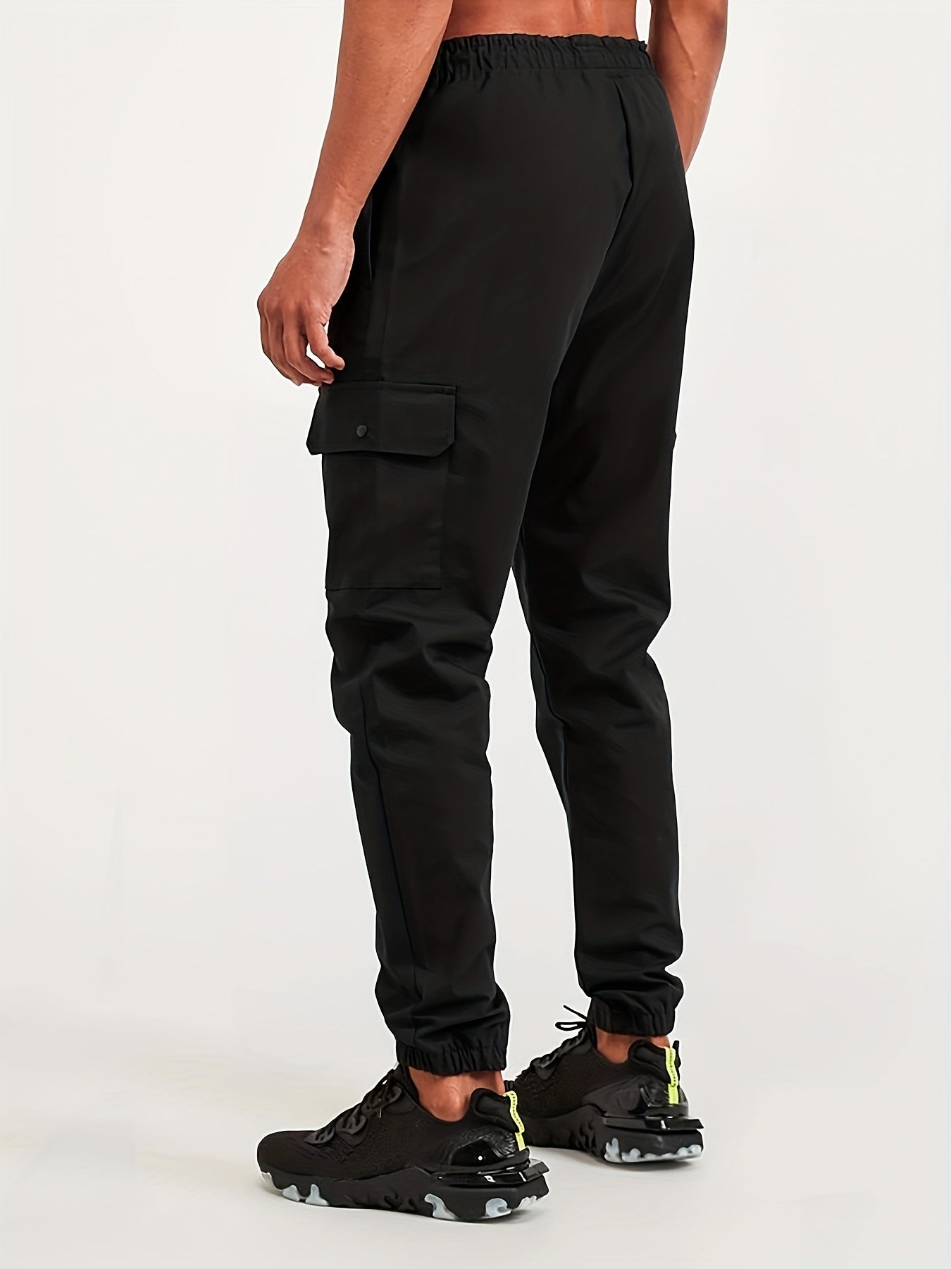 Men s Flap Pocket Jogger Pants Drawstring Waist