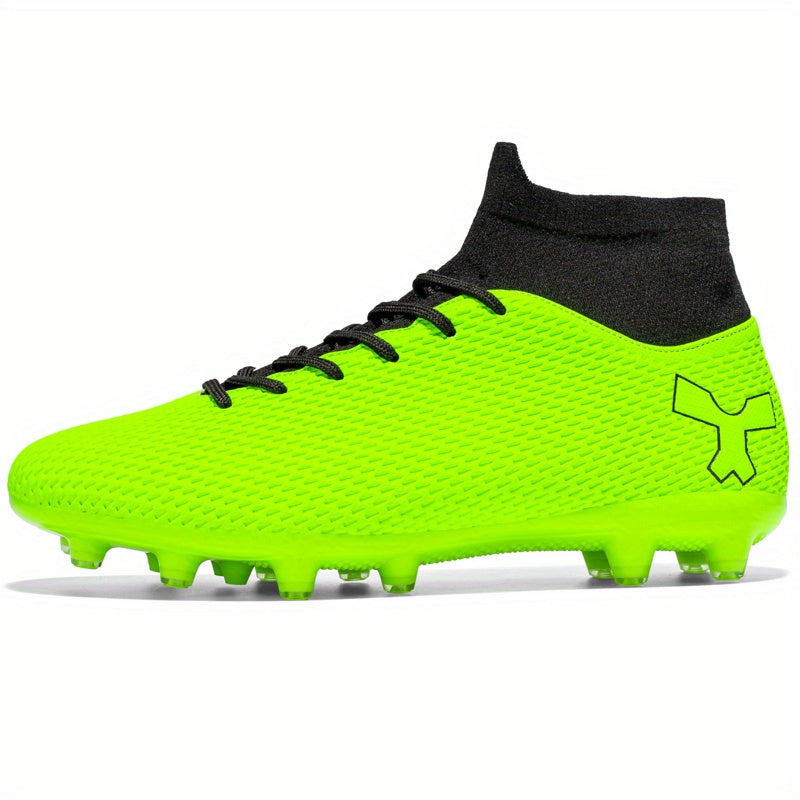 High Top AG Cleat Football Boots for Men Anti Skid Breathable Lace Up Soccer Cle