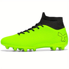 High Top AG Cleat Football Boots for Men Anti Skid Breathable Lace Up Soccer Cle