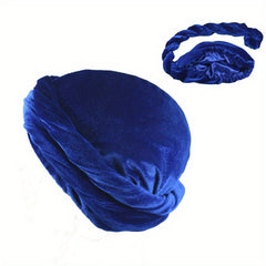 Golden Velvet Mens Headband Cap Elastic Soft Solid Cap