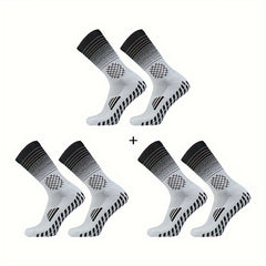 3 Pairs Non-slip Football Socks Outdoor Sports Grip Socks Crew Socks