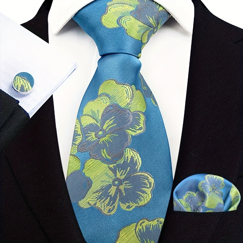 Men's Paisley Tie Set w/ Pocket Towel & Cufflinks