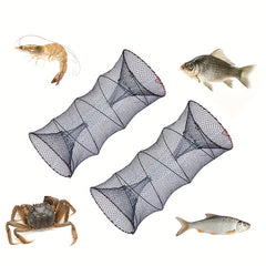2 Pack Collapsible Bait Traps for Fishing - Portable Minnow, Crab