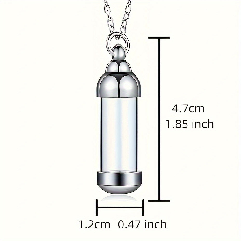 Stainless Steel Vial Necklace for Memorial Keepsake